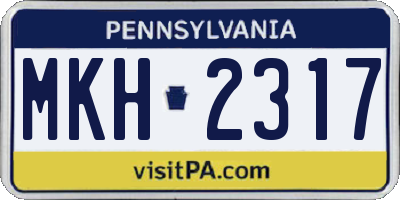PA license plate MKH2317