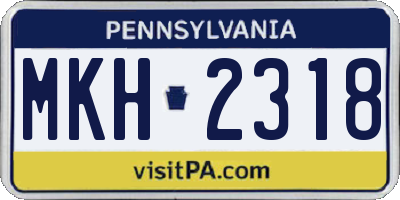 PA license plate MKH2318