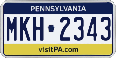 PA license plate MKH2343