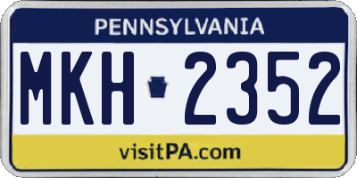 PA license plate MKH2352