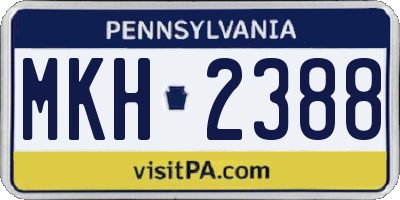 PA license plate MKH2388