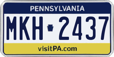 PA license plate MKH2437