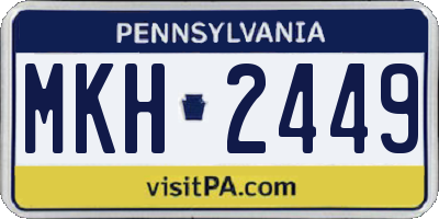 PA license plate MKH2449