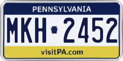 PA license plate MKH2452