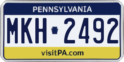 PA license plate MKH2492