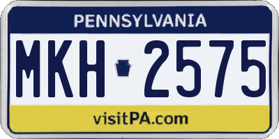 PA license plate MKH2575