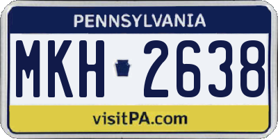 PA license plate MKH2638