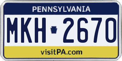PA license plate MKH2670