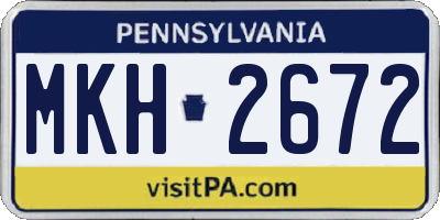 PA license plate MKH2672