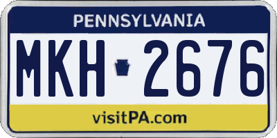 PA license plate MKH2676