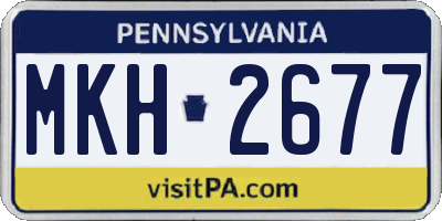 PA license plate MKH2677