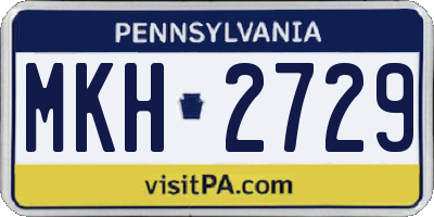 PA license plate MKH2729