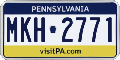 PA license plate MKH2771