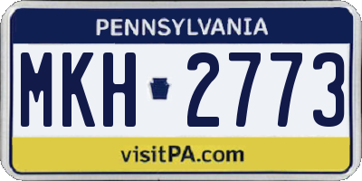 PA license plate MKH2773