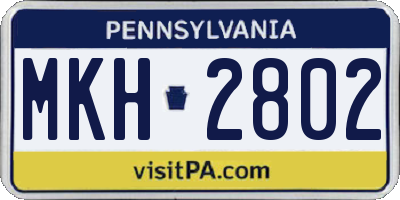 PA license plate MKH2802