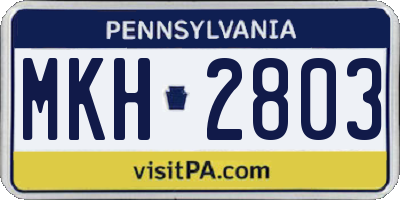 PA license plate MKH2803