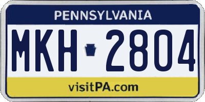 PA license plate MKH2804