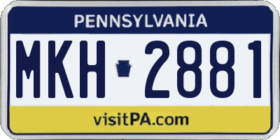 PA license plate MKH2881
