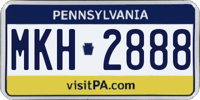 PA license plate MKH2888