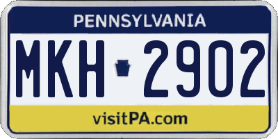 PA license plate MKH2902
