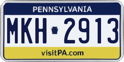 PA license plate MKH2913