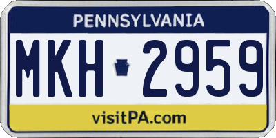 PA license plate MKH2959