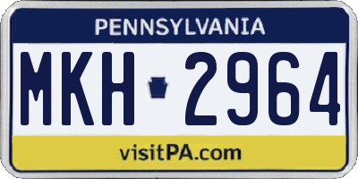 PA license plate MKH2964