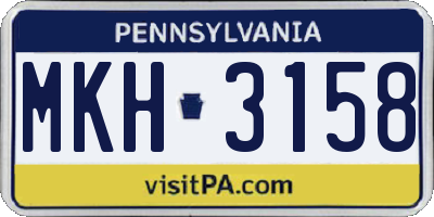 PA license plate MKH3158