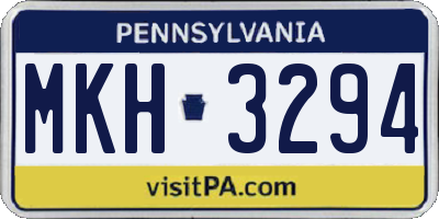 PA license plate MKH3294