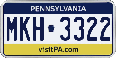 PA license plate MKH3322
