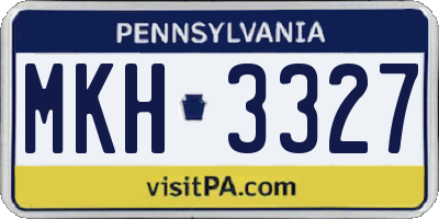 PA license plate MKH3327