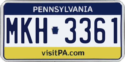 PA license plate MKH3361