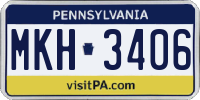 PA license plate MKH3406