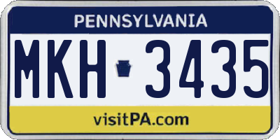 PA license plate MKH3435