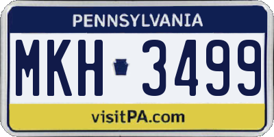 PA license plate MKH3499