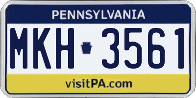 PA license plate MKH3561