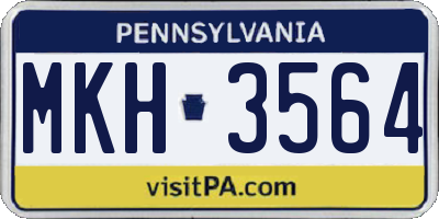 PA license plate MKH3564