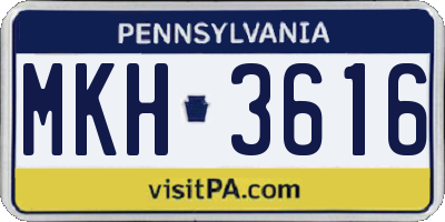PA license plate MKH3616