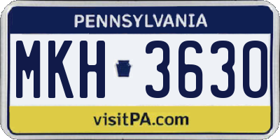 PA license plate MKH3630