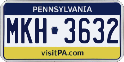 PA license plate MKH3632