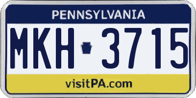 PA license plate MKH3715