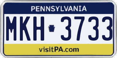 PA license plate MKH3733