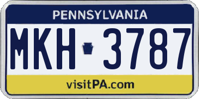 PA license plate MKH3787