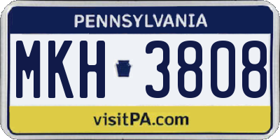 PA license plate MKH3808