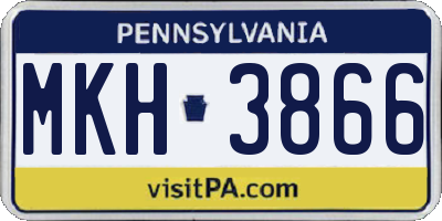 PA license plate MKH3866