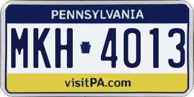 PA license plate MKH4013