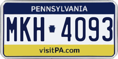 PA license plate MKH4093