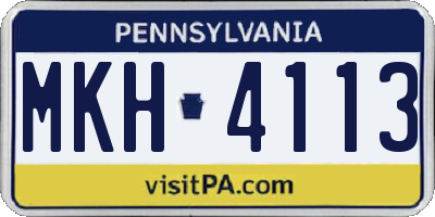 PA license plate MKH4113