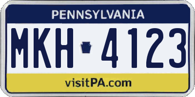 PA license plate MKH4123