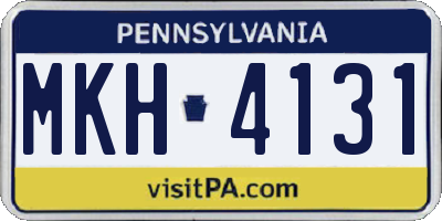 PA license plate MKH4131